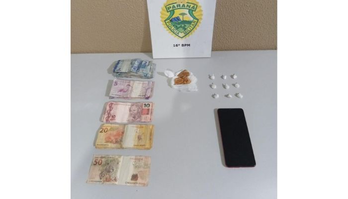 Pinhão - PMPR desarticula ponto de tráfico e recupera objetos furtados